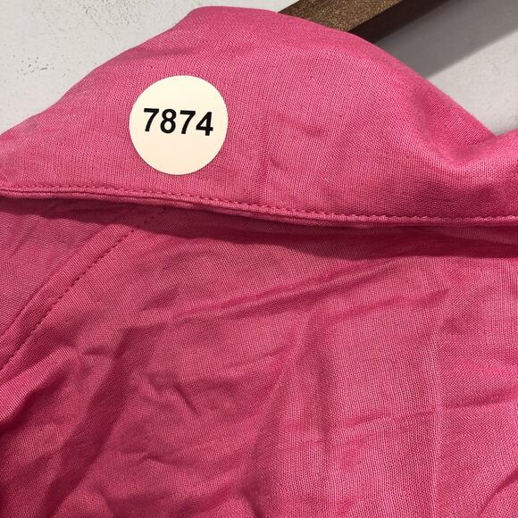 FP Movement Let's Go Out Pink Rose Ruffle Lightweight Tie Pocket Pullover Size L - Picture 7 of 7